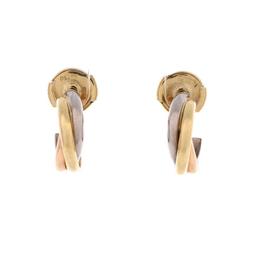 Boucles d'oreilles créoles Trinity or tricolore 18 carats 13mm
